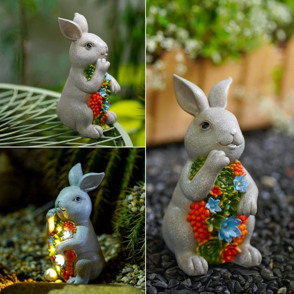 Nacome Solar Garden Outdoor Statues Turtle with Succulent and 7 LED Lights - Lawn Decor Tortoise Statue for Patio, Balcony, Yard Ornament - Unique Housewarming Gifts - Image 10