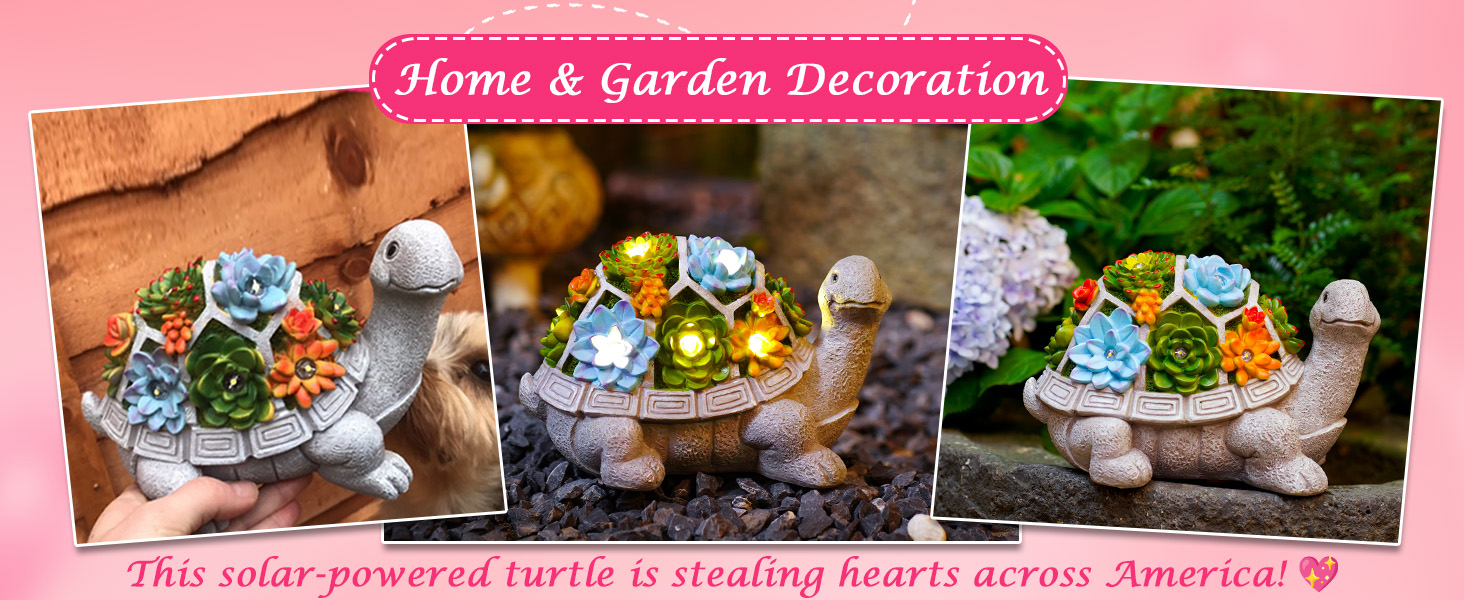 Mom Mother Gramd Women Gifts Solar Turtle for Garden Decor