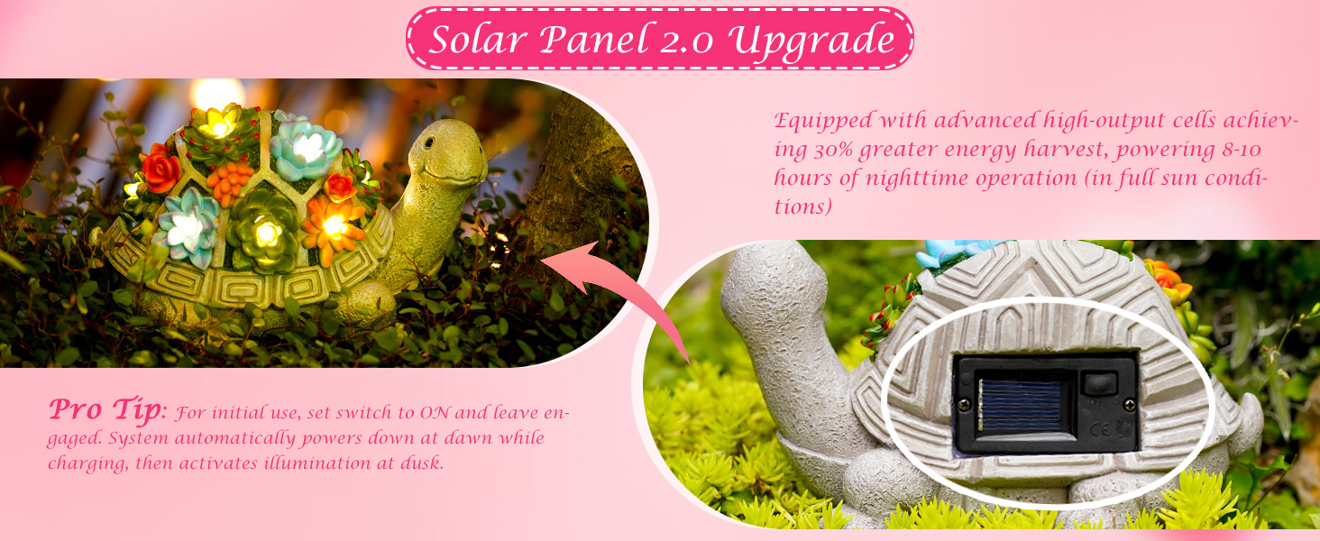 Mom Mother Gramd Women Gifts Solar Turtle for Garden Decor