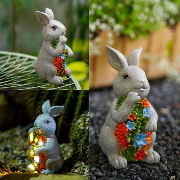 Nacome Solar Garden Outdoor Statues Angel with Succulent and 7 LED Lights – Lawn Decor for Patio, Balcony, Yard Ornament - Unique Housewarming Gifts - Image 11