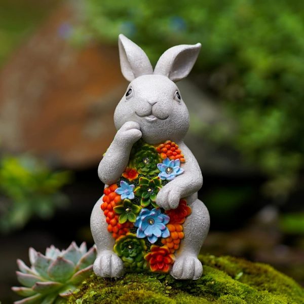 Nacome Solar Garden Outdoor Statues Angel with Succulent and 7 LED Lights – Lawn Decor for Patio, Balcony, Yard Ornament - Unique Housewarming Gifts - Image 13