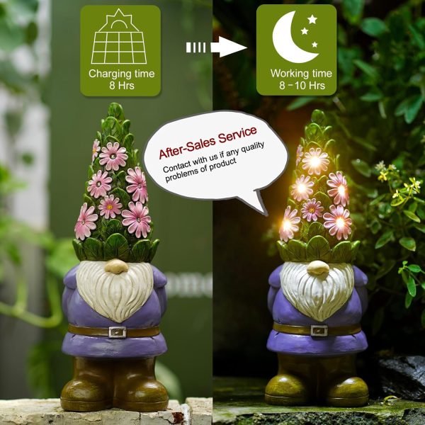 Nacome Solar Garden Outdoor Statues Angel with Succulent and 7 LED Lights – Lawn Decor for Patio, Balcony, Yard Ornament - Unique Housewarming Gifts - Image 18