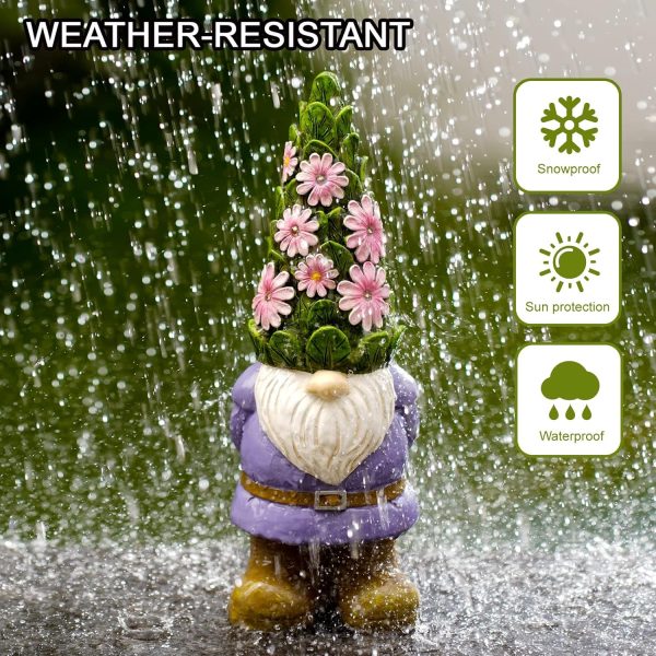 Nacome Solar Garden Outdoor Statues Angel with Succulent and 7 LED Lights – Lawn Decor for Patio, Balcony, Yard Ornament - Unique Housewarming Gifts - Image 20