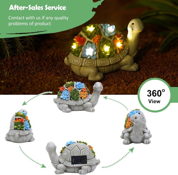 Nacome Solar Garden Outdoor Statues Angel with Succulent and 7 LED Lights – Lawn Decor for Patio, Balcony, Yard Ornament - Unique Housewarming Gifts - Image 24