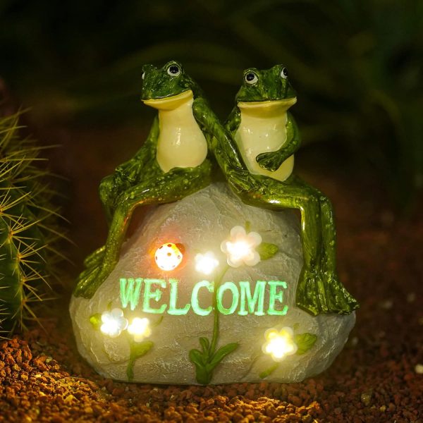 Nacome Solar Garden Outdoor Statues Angel with Succulent and 7 LED Lights – Lawn Decor for Patio, Balcony, Yard Ornament - Unique Housewarming Gifts - Image 27