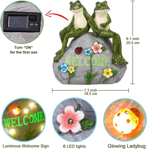 Nacome Solar Garden Outdoor Statues Angel with Succulent and 7 LED Lights – Lawn Decor for Patio, Balcony, Yard Ornament - Unique Housewarming Gifts - Image 28