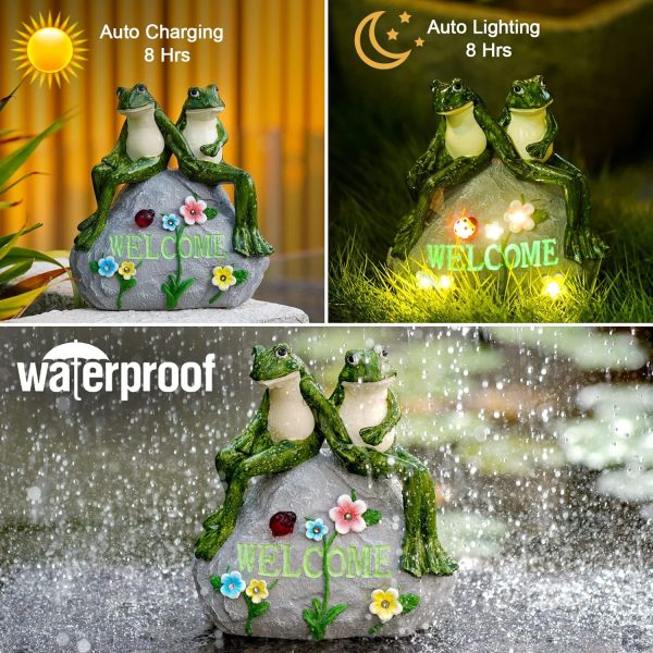 Nacome Solar Garden Outdoor Statues Angel with Succulent and 7 LED Lights – Lawn Decor for Patio, Balcony, Yard Ornament - Unique Housewarming Gifts - Image 32