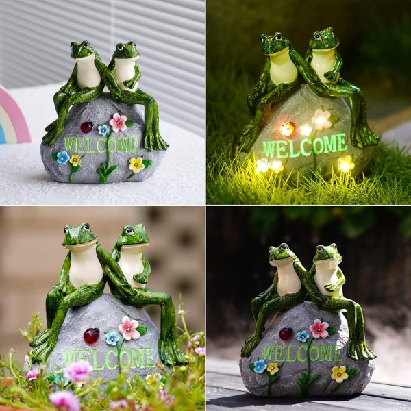 Nacome Solar Garden Outdoor Statues Angel with Succulent and 7 LED Lights – Lawn Decor for Patio, Balcony, Yard Ornament - Unique Housewarming Gifts - Image 33