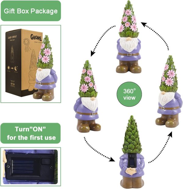 Nacome Solar Garden Outdoor Statues Bunny with Succulent and 7 LED Lights – Lawn Decor for Patio, Balcony, Yard Ornament - Unique Housewarming Gifts - Image 10