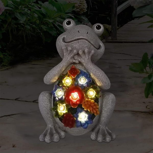 Nacome Solar Frog Turtle for Garden Decor - Outdoor Statues for Patio,Yard,Balcony Ornament,Birthday Gifts for Women/Mom/Grandma,Mom's Best Gifts - Image 2