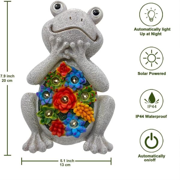 Nacome Solar Frog Turtle for Garden Decor - Outdoor Statues for Patio,Yard,Balcony Ornament,Birthday Gifts for Women/Mom/Grandma,Mom's Best Gifts - Image 3