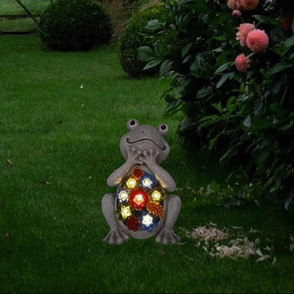 Nacome Solar Frog Turtle for Garden Decor - Outdoor Statues for Patio,Yard,Balcony Ornament,Birthday Gifts for Women/Mom/Grandma,Mom's Best Gifts - Image 4