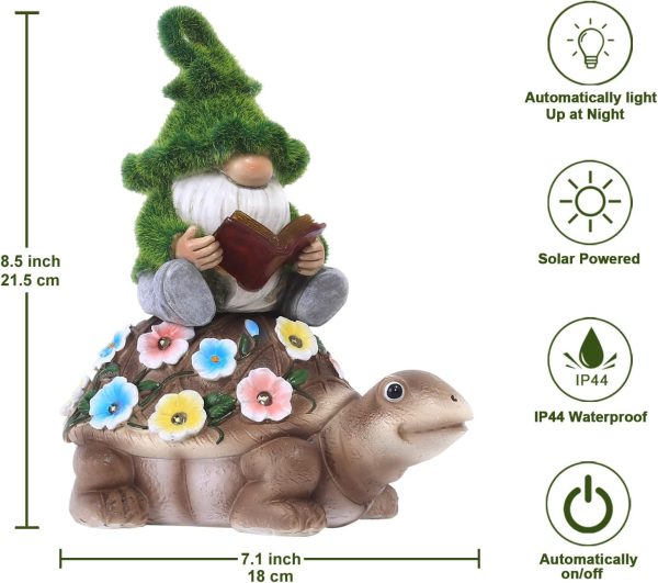 Nacome Solar Frog Turtle for Garden Decor - Outdoor Statues for Patio,Yard,Balcony Ornament,Birthday Gifts for Women/Mom/Grandma,Mom's Best Gifts - Image 8