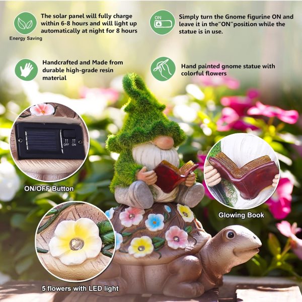 Nacome Solar Frog Turtle for Garden Decor - Outdoor Statues for Patio,Yard,Balcony Ornament,Birthday Gifts for Women/Mom/Grandma,Mom's Best Gifts - Image 10