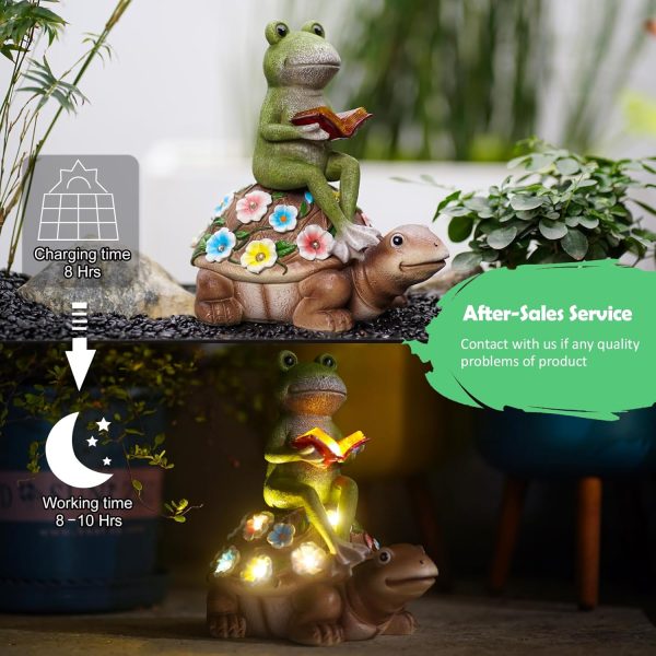 Nacome Solar Frog Turtle for Garden Decor - Outdoor Statues for Patio,Yard,Balcony Ornament,Birthday Gifts for Women/Mom/Grandma,Mom's Best Gifts - Image 18