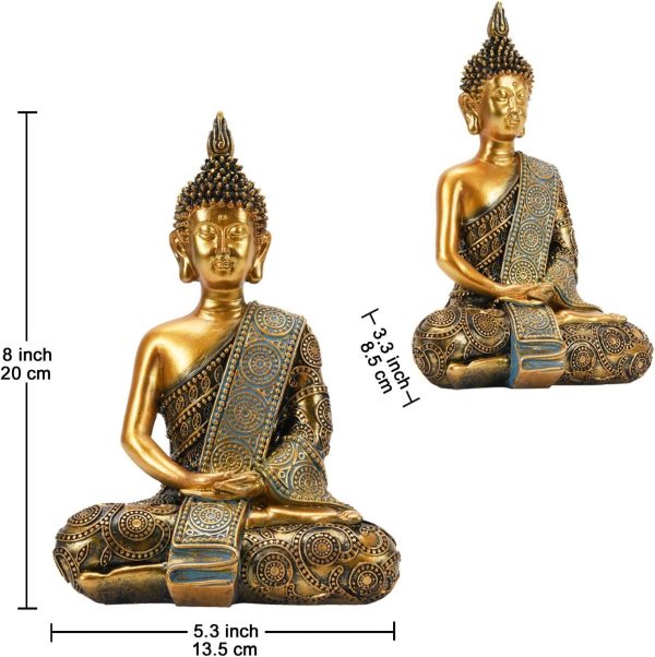 Nacome Meditating Buddha Statue with Solar Light,Zen Solar Garden Buddha with Cracked Glass Ball Sculpture-Indoor/Outdoor Decor for Balcony,Garden,Patio,Porch Yard Art Ornament,Gift - Image 9