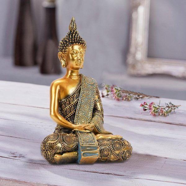 Nacome Meditating Buddha Statue with Solar Light,Zen Solar Garden Buddha with Cracked Glass Ball Sculpture-Indoor/Outdoor Decor for Balcony,Garden,Patio,Porch Yard Art Ornament,Gift - Image 14