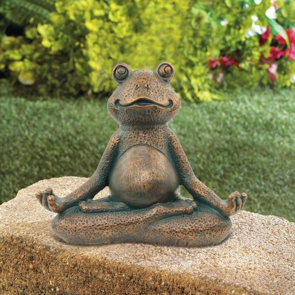 Nacome Meditating Frog Miniature Figurine,Zen Yoga Frog Garden Statue Ornament- Indoor/Outdoor Garden Sculpture for Fairy Garden,Home, Patio,Deck,Porch Yard Art Decoration,5 inch(Copper)Christmas Gift - Image 6