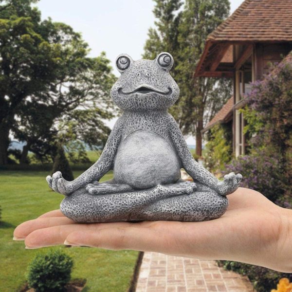 Nacome Meditating Frog Miniature Figurine, Zen Yoga Frog Statue Ornament - Indoor/Outdoor Garden & Home Decoration, 5 inch (Grey) - Image 6