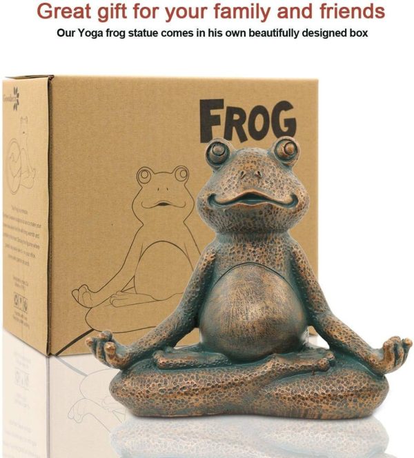 Nacome Meditating Frog Miniature Figurine, Zen Yoga Frog Statue Ornament - Indoor/Outdoor Garden & Home Decoration, 5 inch (Grey) - Image 11