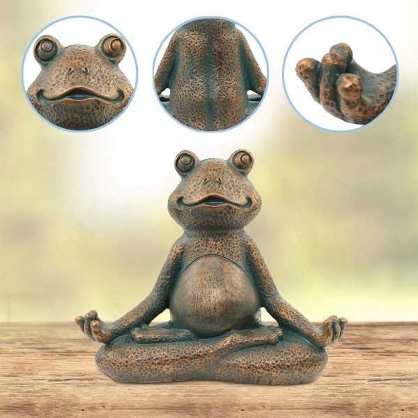 Nacome Meditating Frog Miniature Figurine, Zen Yoga Frog Statue Ornament - Indoor/Outdoor Garden & Home Decoration, 5 inch (Grey) - Image 12