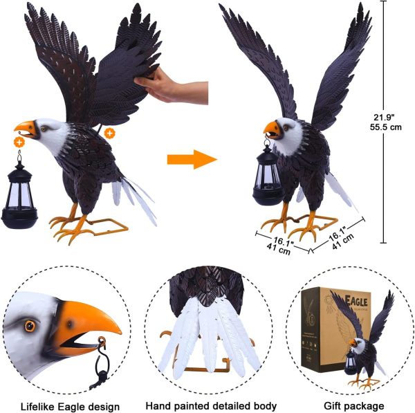 Nacome Metal Bald Eagle Large Outdoor Statues,Yard Decorations Outdoor Garden Sculptures & Statues，Garden Gifts - Image 2